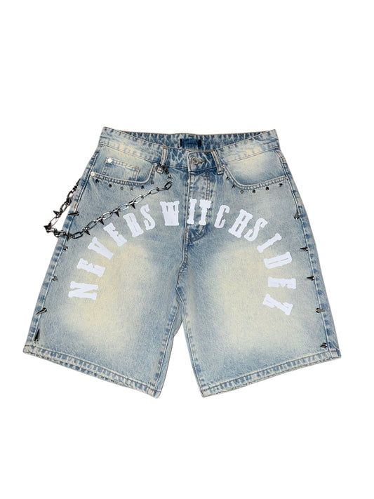 SPIKED NEVERSWITCHSIDEZ SHORTS W/ Wallet Chain
