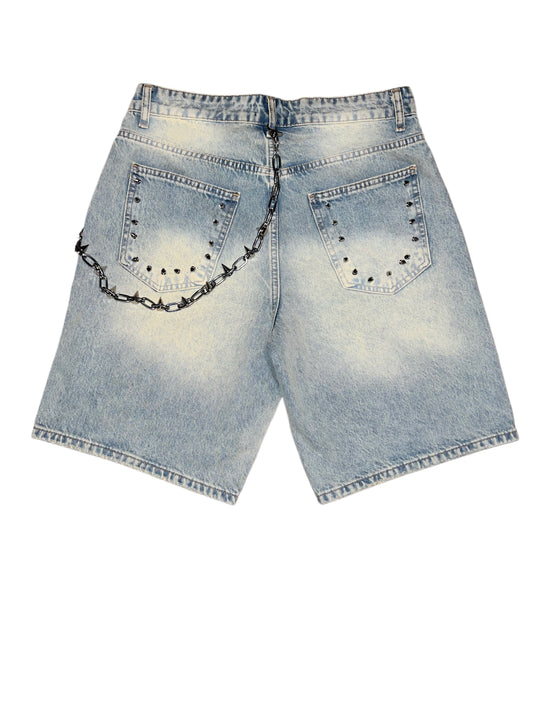 SPIKED NEVERSWITCHSIDEZ SHORTS W/ Wallet Chain